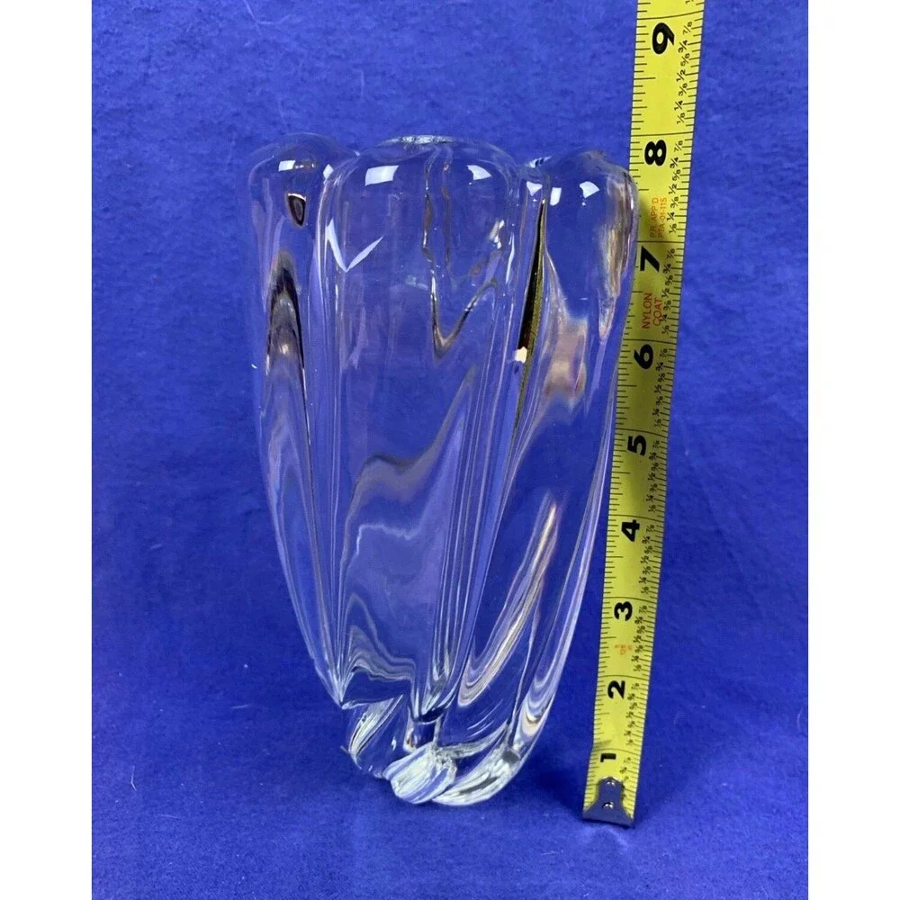 Signed Orrefors “Waterfall” Vase Edvin Öhrström 1940s Swedish Crystal MCM 8”